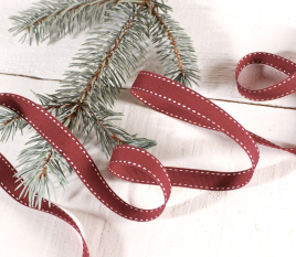 Red stitched ribbon