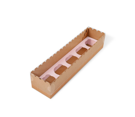 Boîte carton à 5 cupcakes