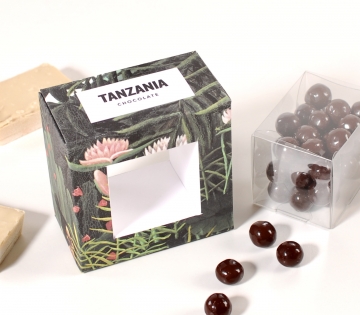 Transparente Schachtel für Schokoladenkugeln