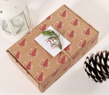 Caja rectangular para regalos navideños