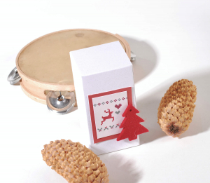 Elongated Christmas perfume-type box