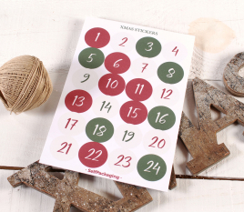 Zahlenaufkleber für Adventskalender