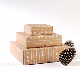 Square shipping boxes for Christmas