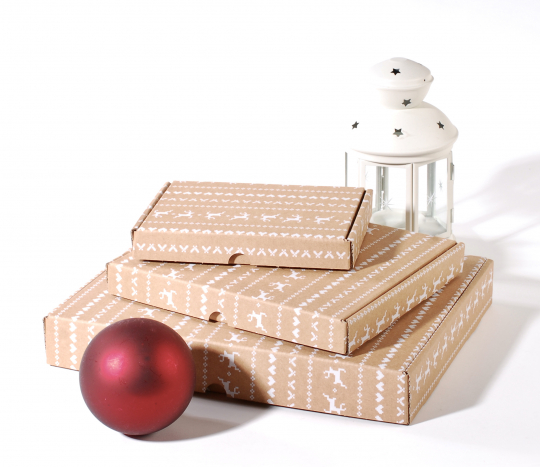 Caja rectangular automontable especial Navidad