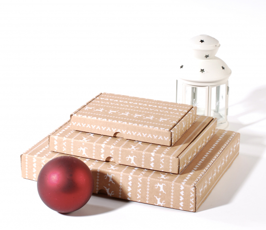 Caja rectangular automontable especial Navidad