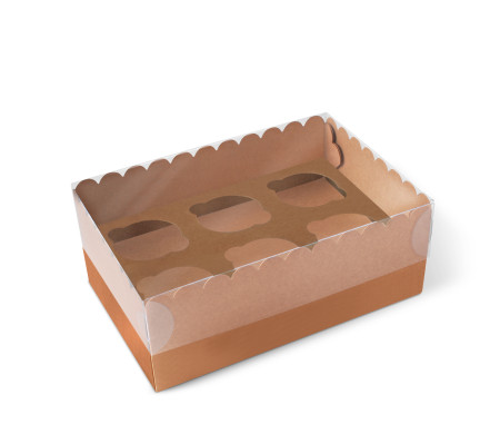 Scatola per 6 Cupcake, Muffin o Biscotti