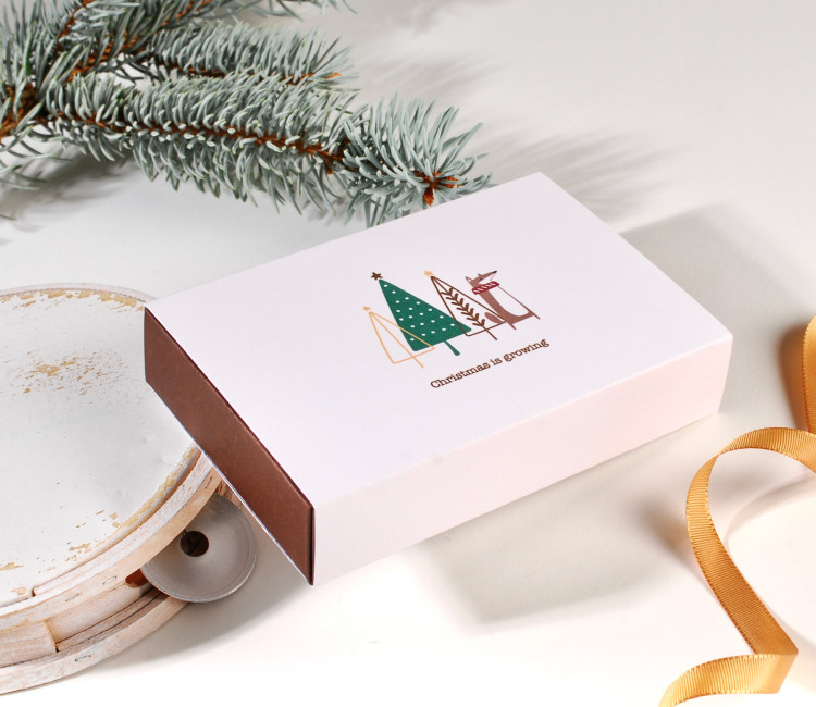 Scatola per biglietti regalo con stampa natalizia