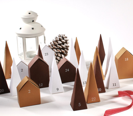 Advent Calendar houses and trees – Refillable DIY