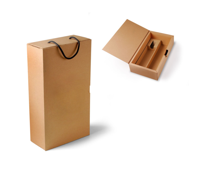 Cardboard Box with Handle for Bottles