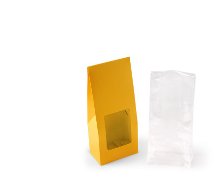 Caja con ventana para alimentación