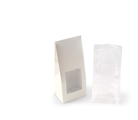 Caja con ventana para alimentación