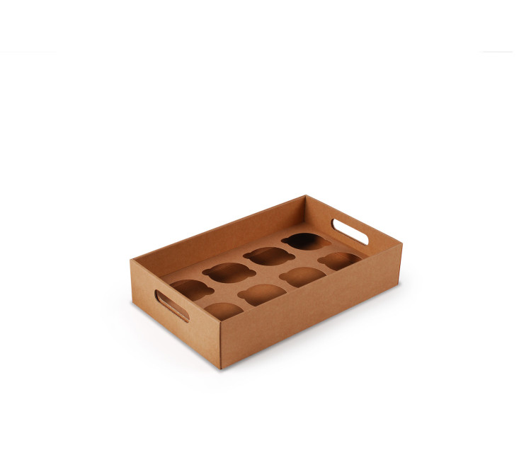 Cardboard Tray for Cupcakes, with Handle