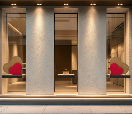 Corazones decorativos 3D para San Valentín | Escaparates retail