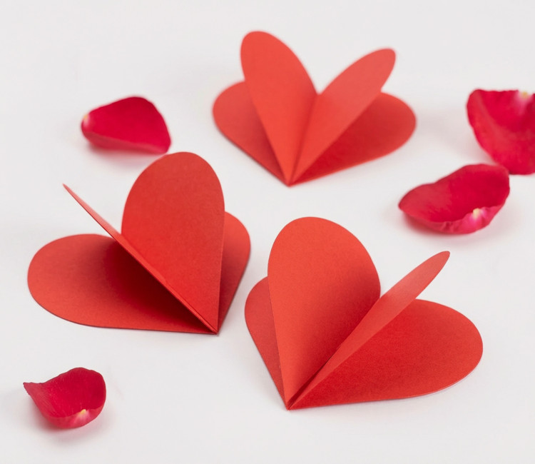 Cuori 3D per Decorare i Regali. Quanto Amore...