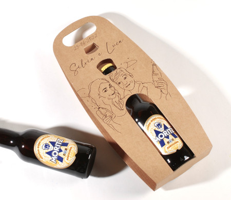 Cardboard beer bottle carrier for craft beer packs