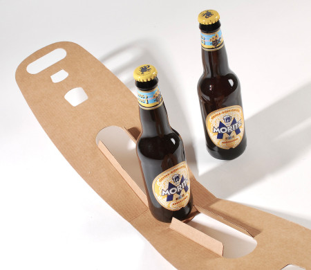 Cardboard beer bottle carrier for craft beer