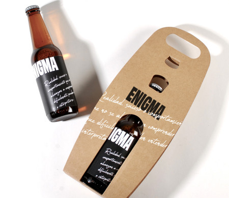 Scatola per bottiglia di birra con manico in cartone