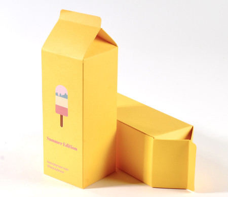 Milk-carton style box for cosmetics, gifts and summer editions