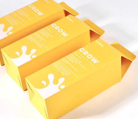 Caja tipo brick para welcome packs | Packaging de cartón