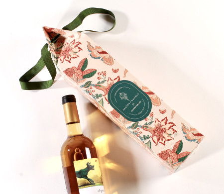 Caja para botella de vino | Estuche regalo con asa