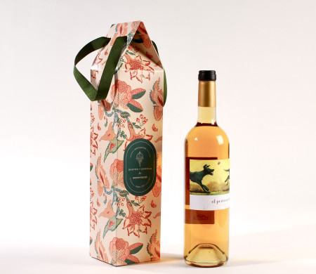 Caja para botella de vino | Estuche regalo con asa