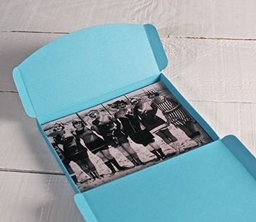 Caja para fotos en azul claro