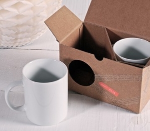 Cardboard box for two mugs