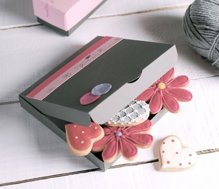 Caja Gris para Galletas Decoradas Caja Gris para Galletas Decoradas