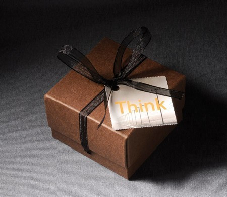 Little square box with ribbon for chocolates