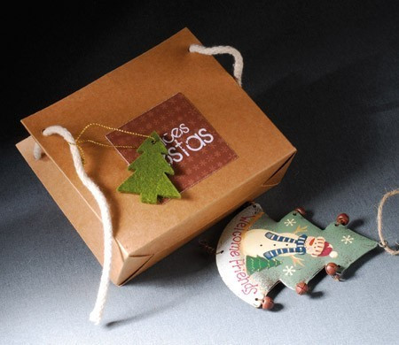 Cardboard gift bag for Christmas gifts