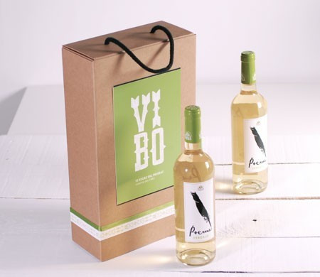 Box with handle for 2 bottles