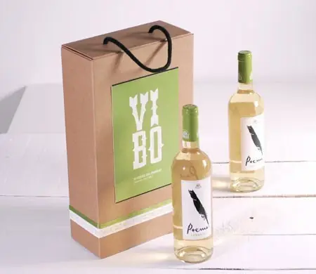 Box with handle for 2 bottles
