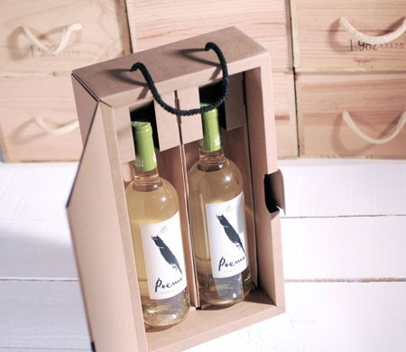 Caja Decorada para Dos Botellas Caja Decorada para Dos Botellas