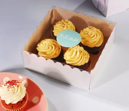 Caja para cuatro cupcakes...