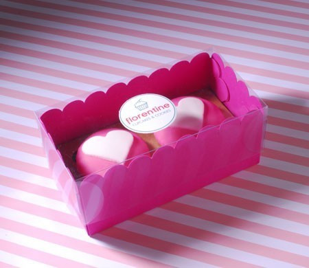 Boîte pour deux cupcakes avec étiquette Boîte pour deux cupcakes avec étiquette