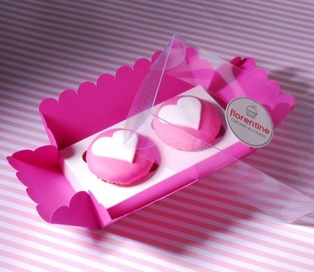Caja Fucsia para Dos Cupcakes Caja Fucsia para Dos Cupcakes