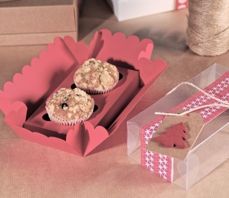 Little box for two Christmas cupcakes