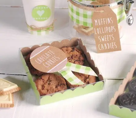 Boîte à Biscuits Verte Décorée