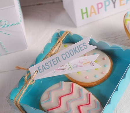 Turquoise gift box for cookies and macarons