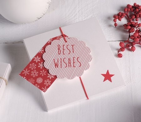 Gift box for Christmas with labels