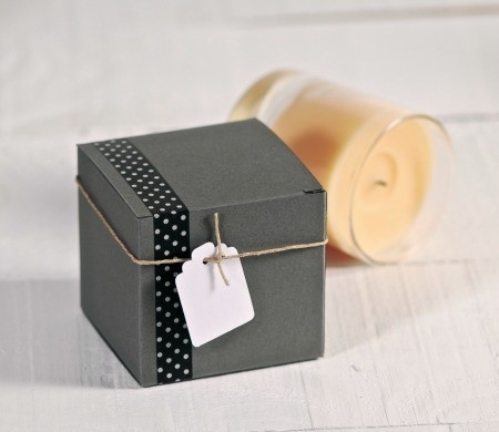 Square box in charcoal 