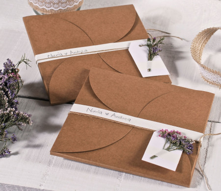 Wedding Invitation Box | Romantic Kraft Packaging Design