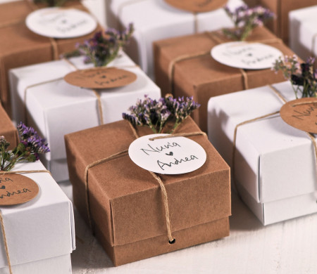 Kraft Wedding Favor Box | Elegant Natural Packaging Design