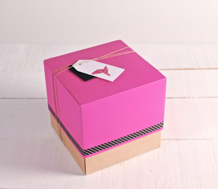 Pink surprise gift box for small presents and details