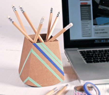 Decorated Cardboard Pencil Cup | Creative Desk | SelfPackaging