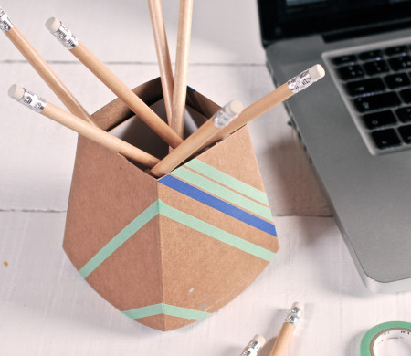 Pot à Crayons Carton Décoré | Bureau Créatif | SelfPackaging
