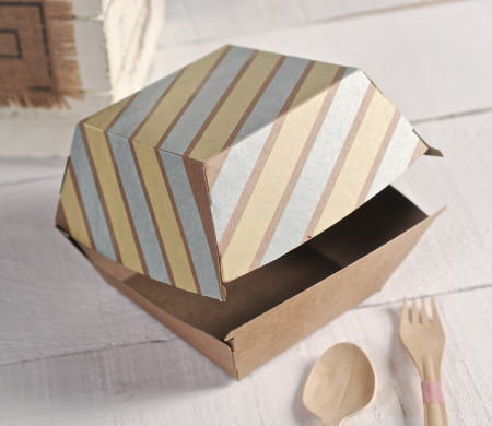 Boîte pour Hamburgers Décorée avec des Washi Tapes Boîte pour Hamburgers Décorée avec des Washi Tapes