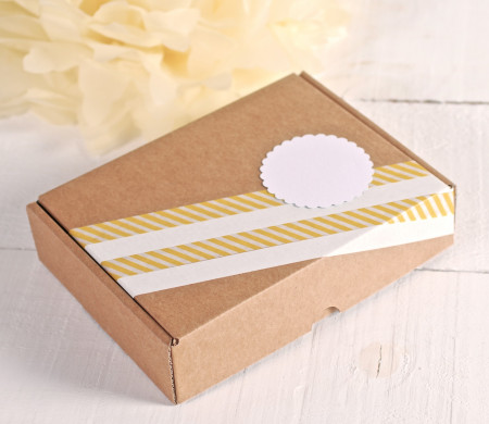 Rectangular box with yellow...