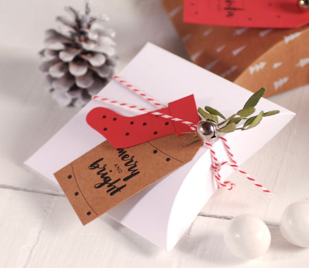 Geschenkbox mit Weihnachtsdekoration