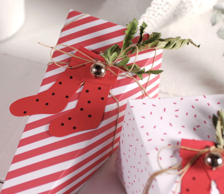 Boîte-Cornet Blanche et Rouge, pour Ce Noël